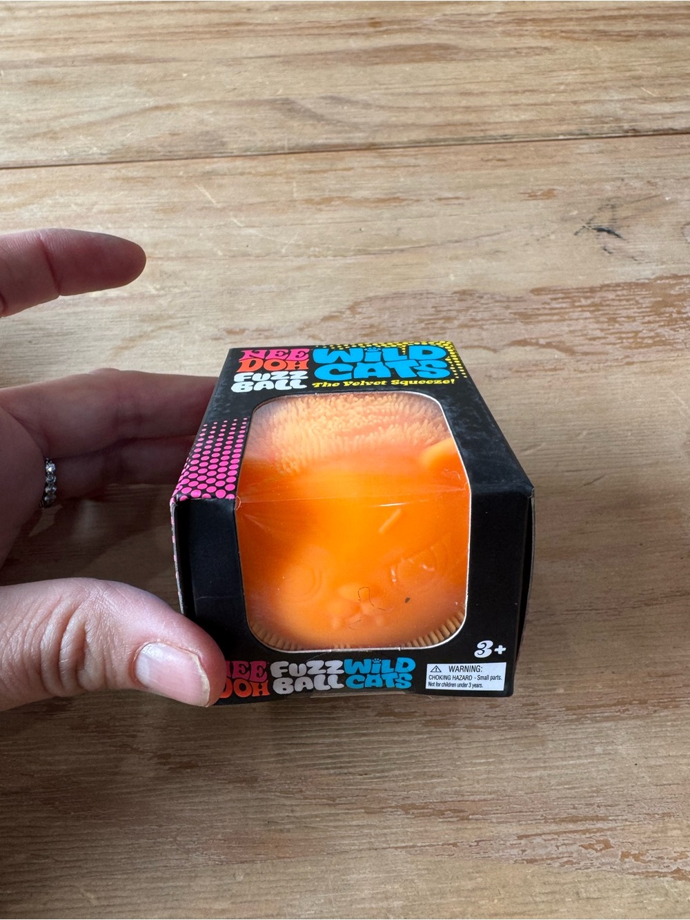 Needoh Fuzz Ball Wild Cats Orange Plush Squeezable Toy